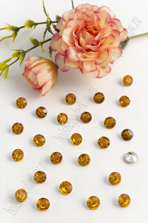 Стразы объемные 8 мм (100 шт) SF-706, золото