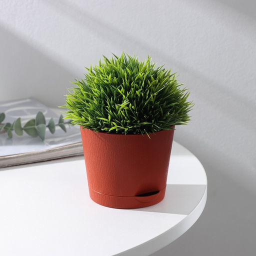 Цена за 3 шт. Горшок для цветов с прикорневым поливом «Альянс», 0.4 л, d=10 см, h=8.5 см, пластиковый, цвет терракот