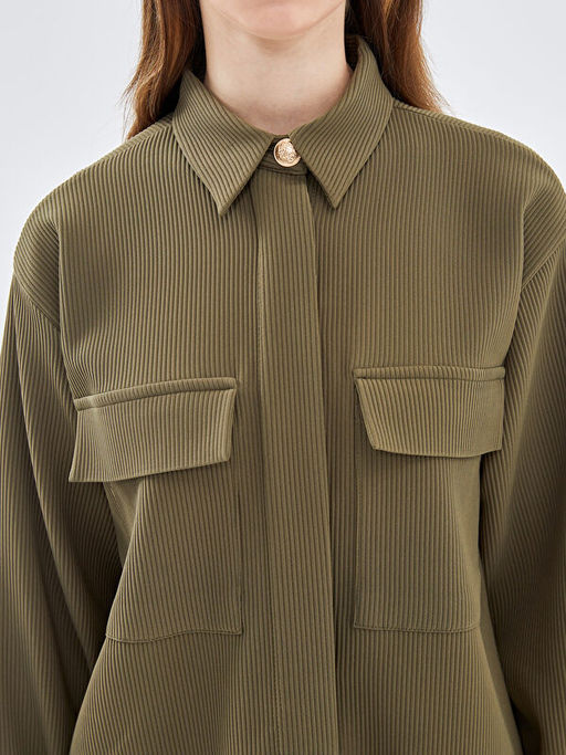 Dokulu Oversize Kad?n G?mlek Tunik