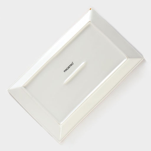 Блюдо сервировочное Magistro «Церера», фарфор, 28×17.5×2 см, белое