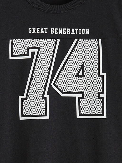 Bisiklet Yaka Bask?l? Erkek ?ocuk Ti??rt ve ?ort