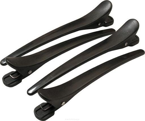 Dewal Зажим для волос карбоновый CL2522, пластик, черный, 9 см, 4 шт. фото 2