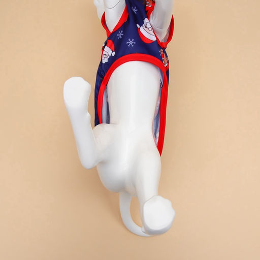 Майка для животных Новогодняя ночь, размер S (ДС 25, ОШ 25, ОГ 35 см), синяя - Пижон фото 5