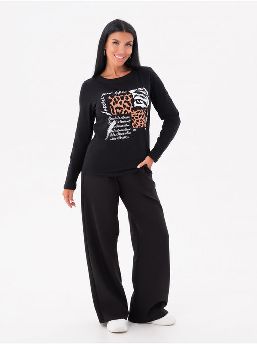 Лонгслив Форэвэр женский черный - София фото 2