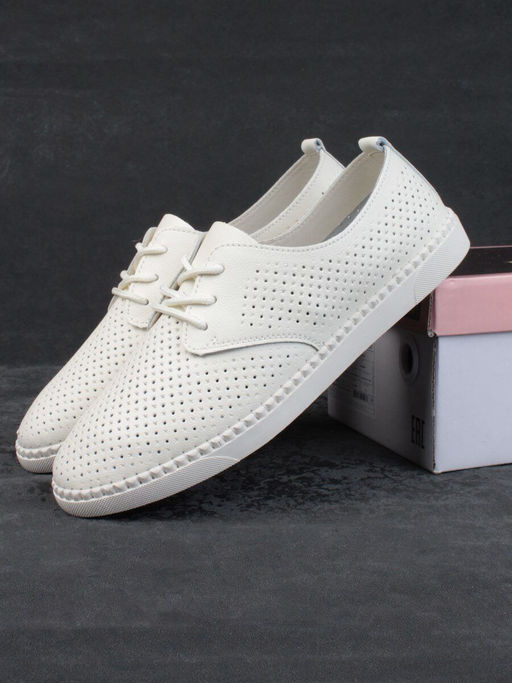 03-PDXL138-1 LT. BEIGE Полуботинки спортивные женские (натуральная кожа) - Фабричный китай фото 16