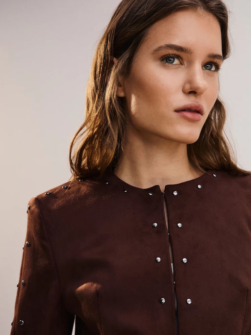 Жакет замшевый с заклепками / Zarina  фото 9