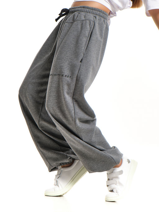 Брюки с принтом из футера UD 8021 графит меланж - Mini maxi фото 3