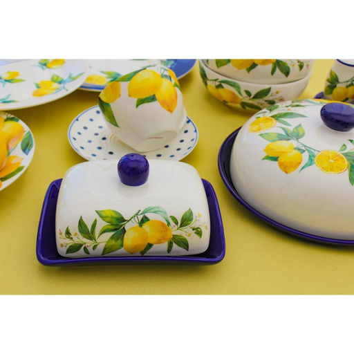 Маслёнка Доляна «Лимон», 17×12×8,5 см, доломит, белая