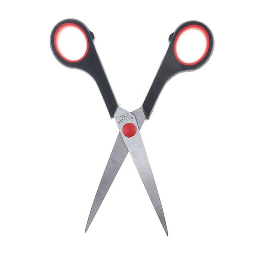 Цена за 24 шт. Ножницы канцелярские 17.5 см пластиковые ручки, в картонной коробке, МИКС