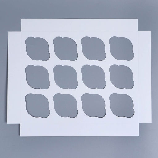 Цена за 4 шт. Коробка складная на 12 капкейков с окном «С Новым годом!» 32.5×25.5×10 см