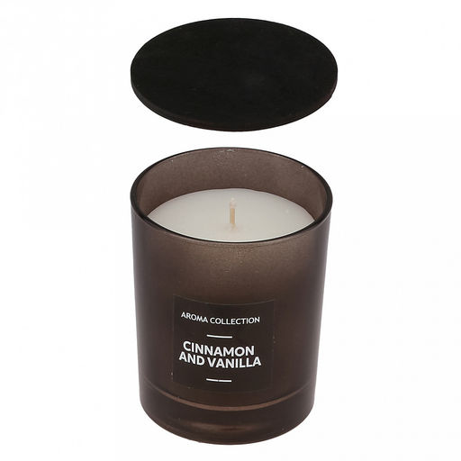 Свеча Incense д7см, h9см, ароматическая Cinnamon and Vanilla, в стеклянном стакане, время горения 32 часа (Россия)