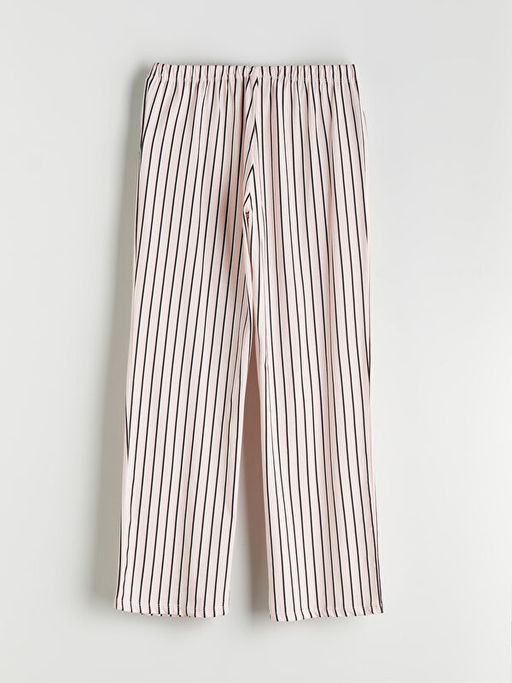 Beli Lastikli ?izgili Kad?n Pijama Alt