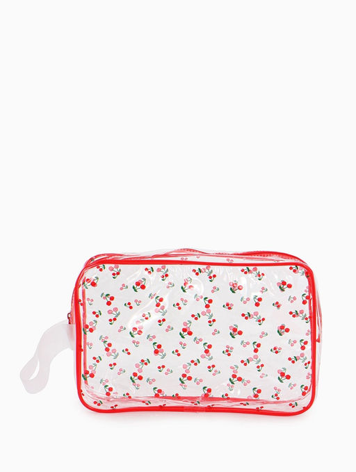 Косметичка ПВХ Вишня 23*6*15, отд на молнии, прозрачный