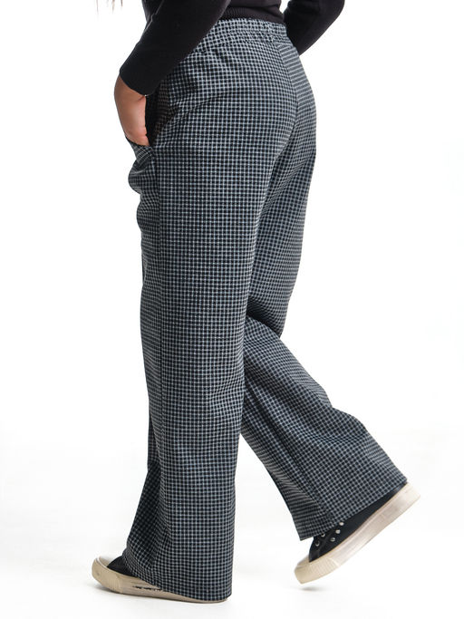 Брюки палаццо в клетку штаны для девочки детская одежда вещи 22-7859 черная клетка - Mini maxi фото 11