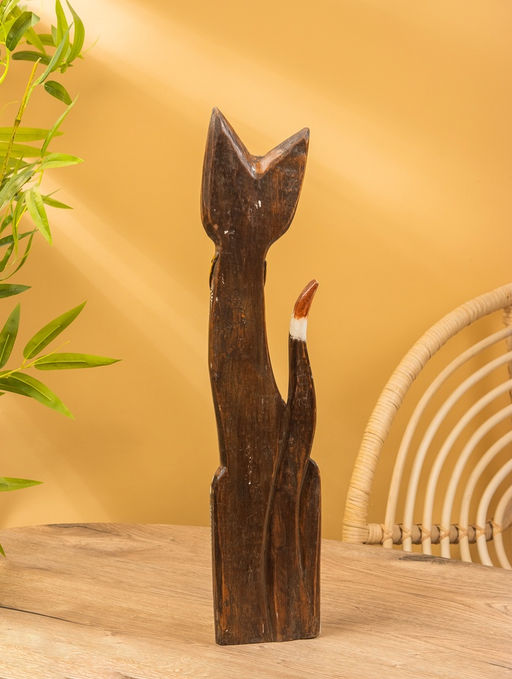 Сувенир «Кошка», 60×14×6 см, дерево, коричневый, МИКС