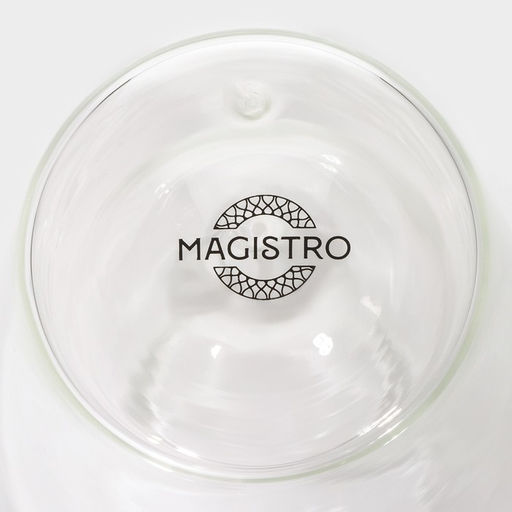 Стакан с двойными стенками Magistro «Поль. Дуо», 350 мл, 7.3×15 см, стекло, прозрачный