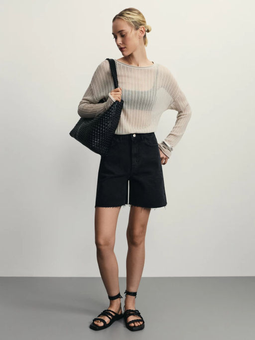 Джинсовые шорты А-силуэта / Zarina фото 12