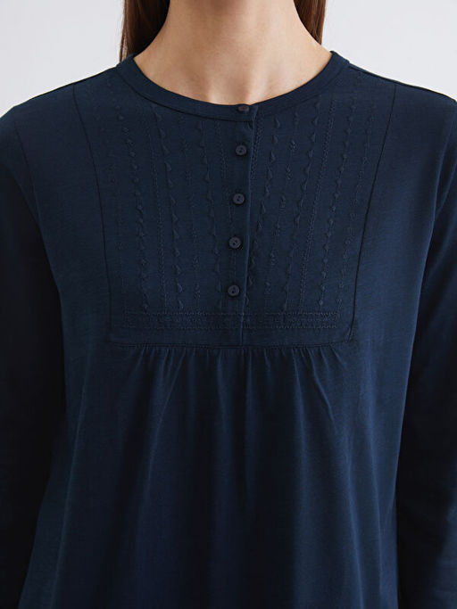 Bisiklet Yaka Nak??l? Bluz