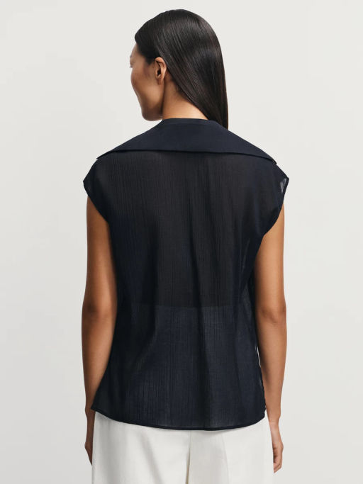 Блузка из жатой ткани с отложным воротником / Zarina  фото 5