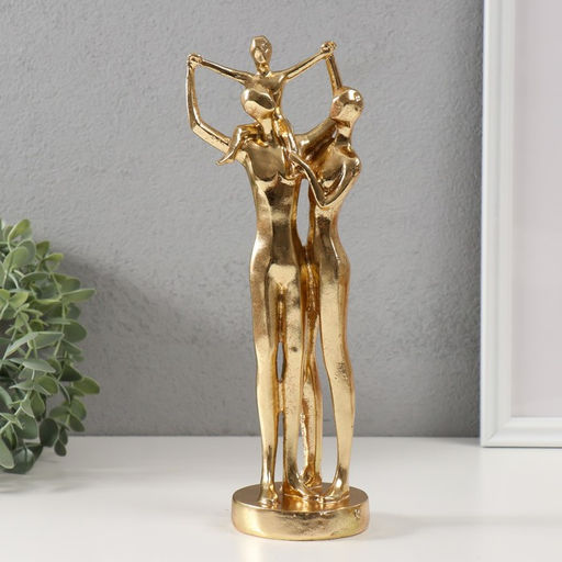 Фигурка полистоун «Вместе», золото, 27×10×8 см