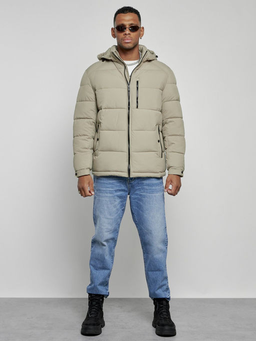 Куртка спортивная мужская зимняя с капюшоном светло-зеленого цвета 8362ZS - Wonderrman фото 2