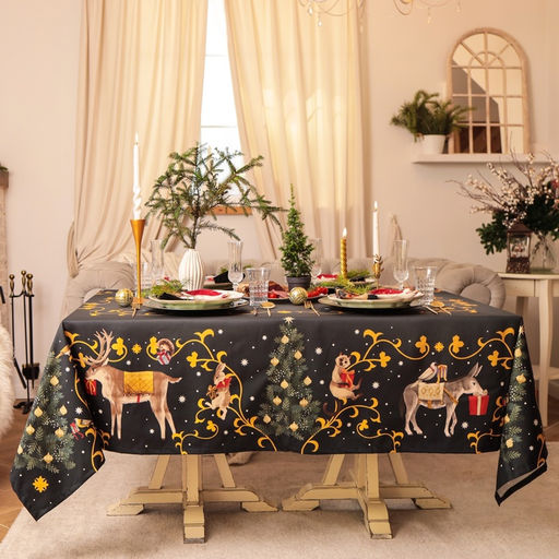 Набор новогодний Fairy tale: скатерть 150×110 см +/-3 см с ВГМО, салфетка 40×40 см-4 шт., 100% хлопок