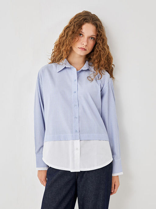 ?izgili Oversize Poplin Kad?n G?mlek