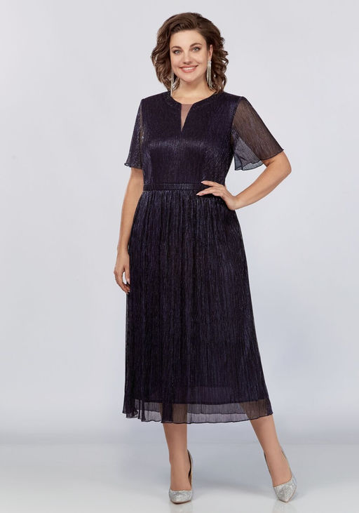 Платье Mira Fashion 5392W-Р темно-синий