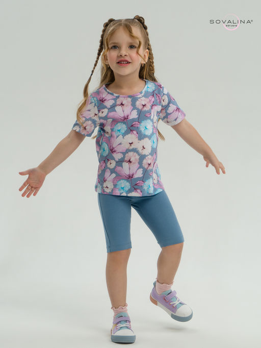 Костюм Актив лиловые одуванчики-деним - Sovalina фото 15