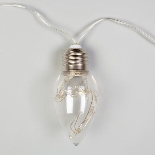 Гирлянда Нить 3 м с насадками Лампочки капля, IP20, прозрачная нить, 80 LED, свечение тёплое белое, 8 режимов, 220 В - Luazon lighting фото 4