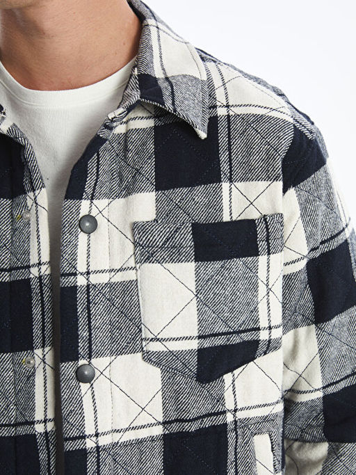 Regular Fit Uzun Kollu Ekose Erkek G?mlek Ceket