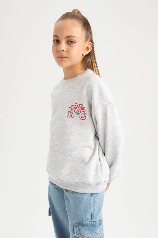 Толстовка оверсайз с круглым вырезом для девочек Disney Mickey & Minnie - Defacto фото 5