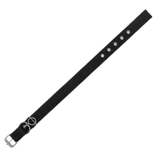 Ошейник двухслойный с вертлюгом, 58 х 3 см, полиэстер, черный - Пижон фото 5