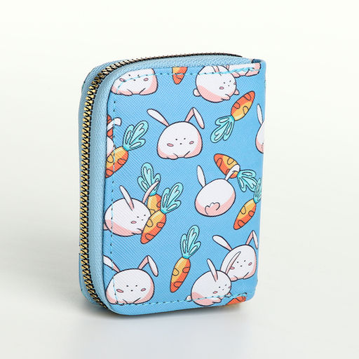 Кошелёк детский «Кролики», на молнии, голубой