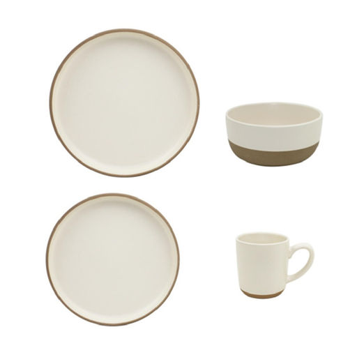 Набор столовый JEWEL Латте 16 предметов (керамика) арт. ПС0007-53