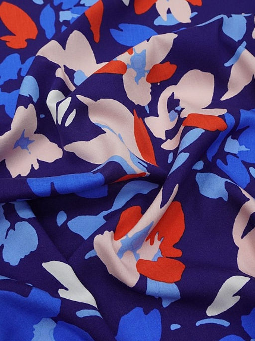 Штапель Лоретта цв.чернильно-васильковый, ш1.45м, вискоза-100%, 100гр/м.кв - Купава фото 10