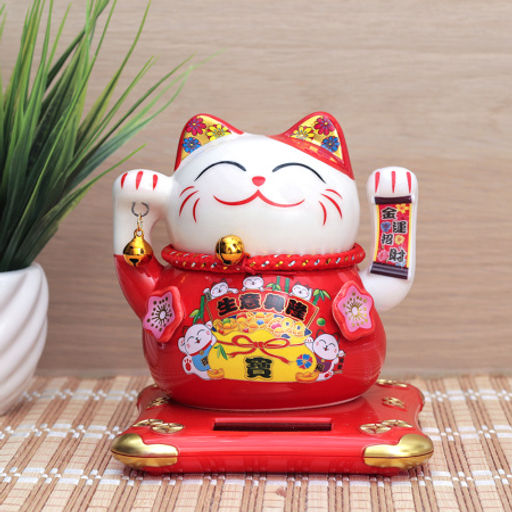 Фигурка Кот манэки-нэко 12х12х13,5 см / 0617-20 /уп 36/на солнечной батарее - ГалеонТрейд фото 4