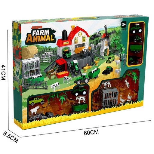 Игровой набор «Ферма», парковка для машин, амбар, вольеры, транспорт, животные
