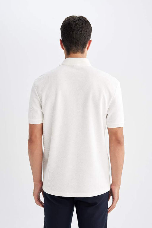 Новая футболка-поло стандартного кроя с короткими рукавами - Defacto фото 6