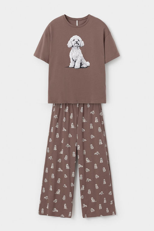 Е 20178/капучино,забавные пудели пижама жен - Very neat фото 2