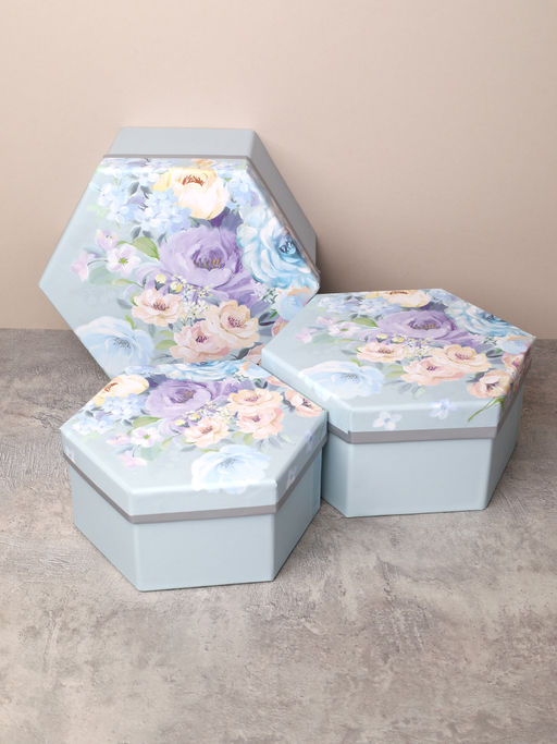 Коробка подарочная 3 штуки / 1164 /уп 24/13.7*15.7*7/15.7*18*8/17.5*20*9cm - ГалеонТрейд фото 2