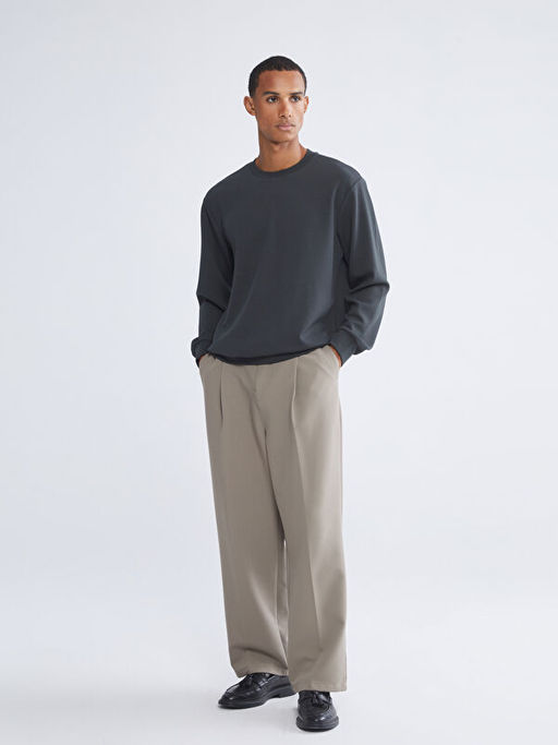 Bisiklet Yaka Erkek Sweatshirt