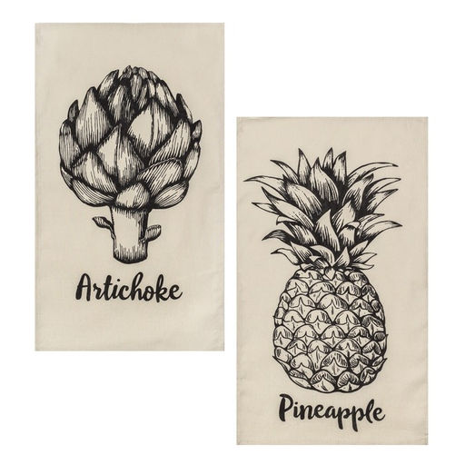 Набор кухонных полотенец Доляна Pineapple 35х60см-2шт, 100% хлопок  фото 2