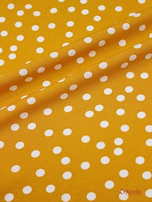 Штапель Россыпь среднего гороха-2 на ярко-горчичном, ш.1.44м, вискоза-100%, 100гр/м.кв