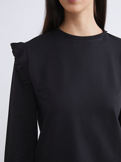 Bisiklet Yaka F?rf?rl? Kad?n Sweatshirt Tunik