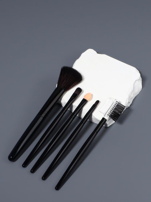 Цена за 2 шт. Набор кистей для макияжа SMOKY, 5 шт., чёрный