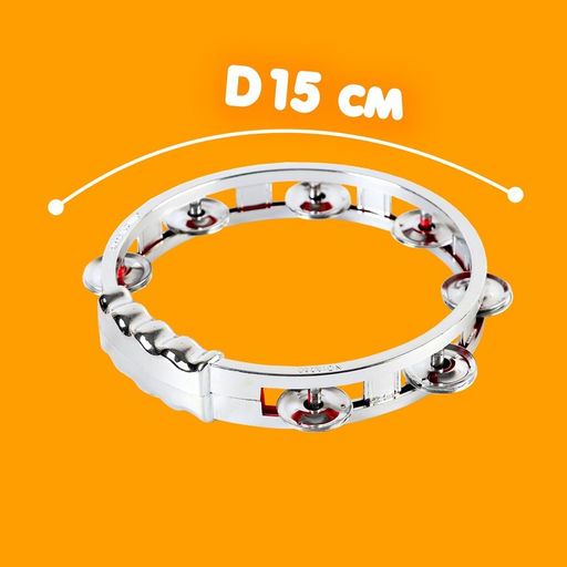 Музыкальная игрушка бубен Звонкий блеск, с металлическими бубенцами, цвета МИКС - Simaland фото 6