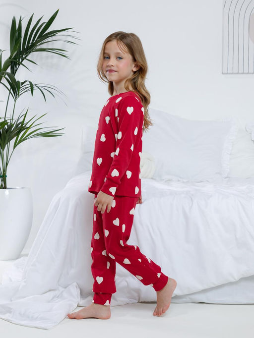 МП 1552/красный С053 Н055.3 пижама для дев