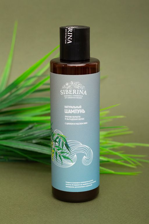 Шампунь "Против перхоти и выпадения волос" с цинком и маслом ним SIBERINA