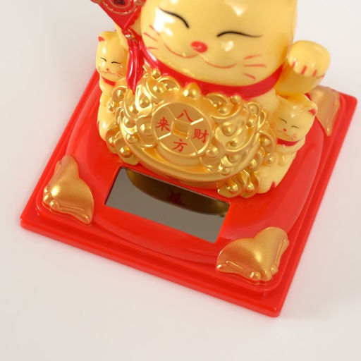 Маятник настольный антистресс «Жёлтый Манэки-нэко с котятами и золотом», 8×8×8.2 см